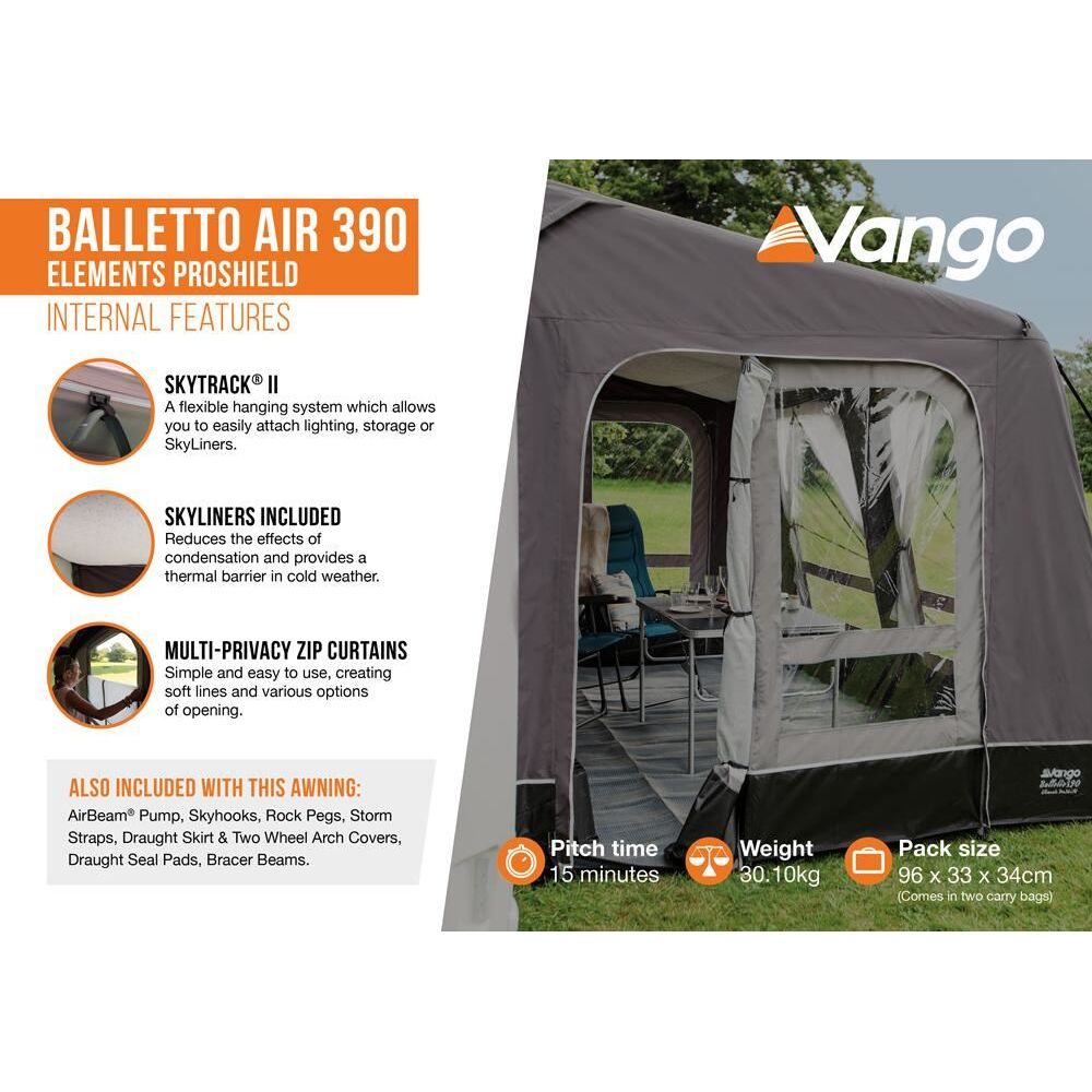 Vango Balletto Air 390 Elements ProShield Caravan Awning