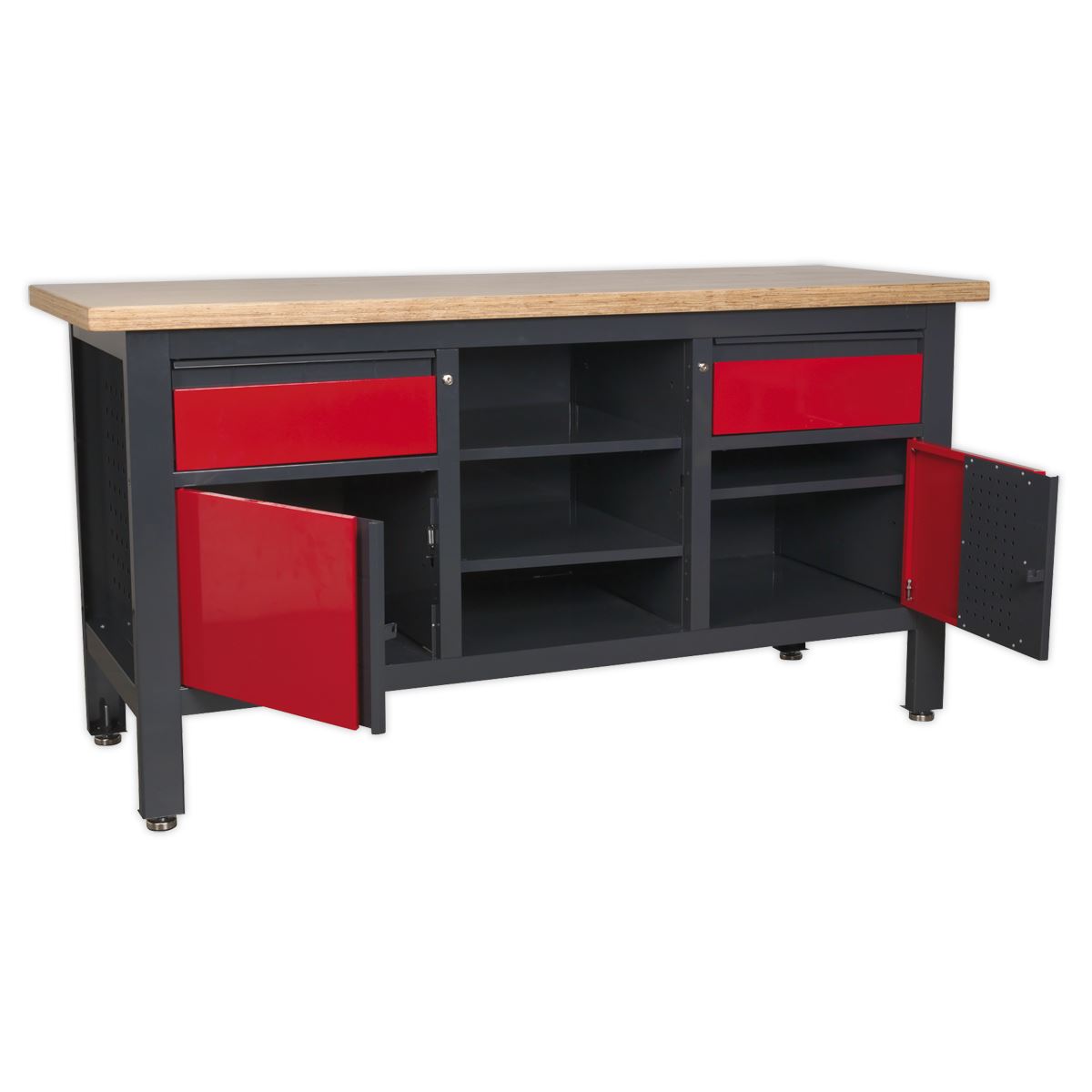 Sealey Workstation with 2 Drawers 2 Cupboards & Open Storage AP1905A