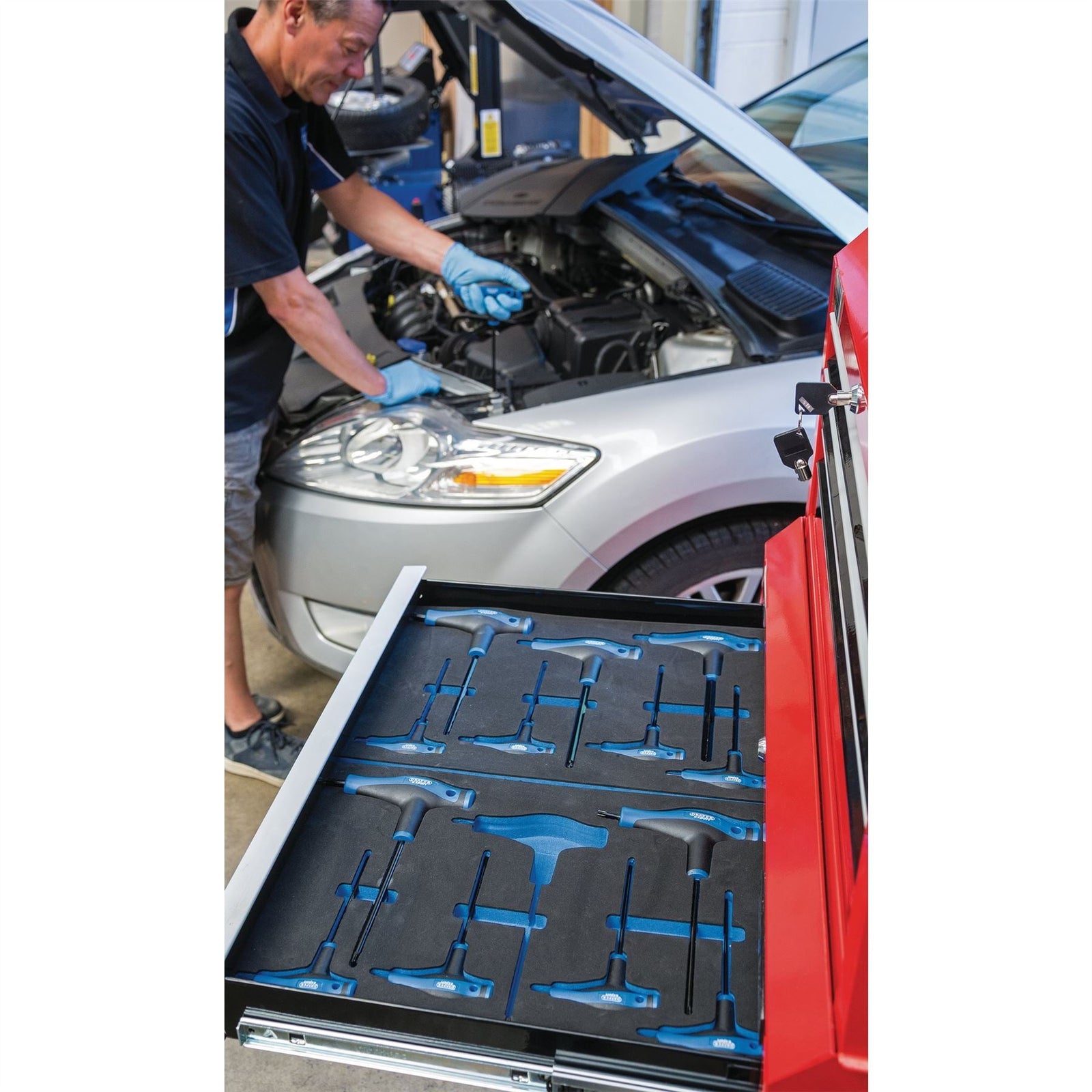 Draper TX-STAR T' Handle Key Set in 3/4 Drawer EVA Insert Tray (7 Piece)