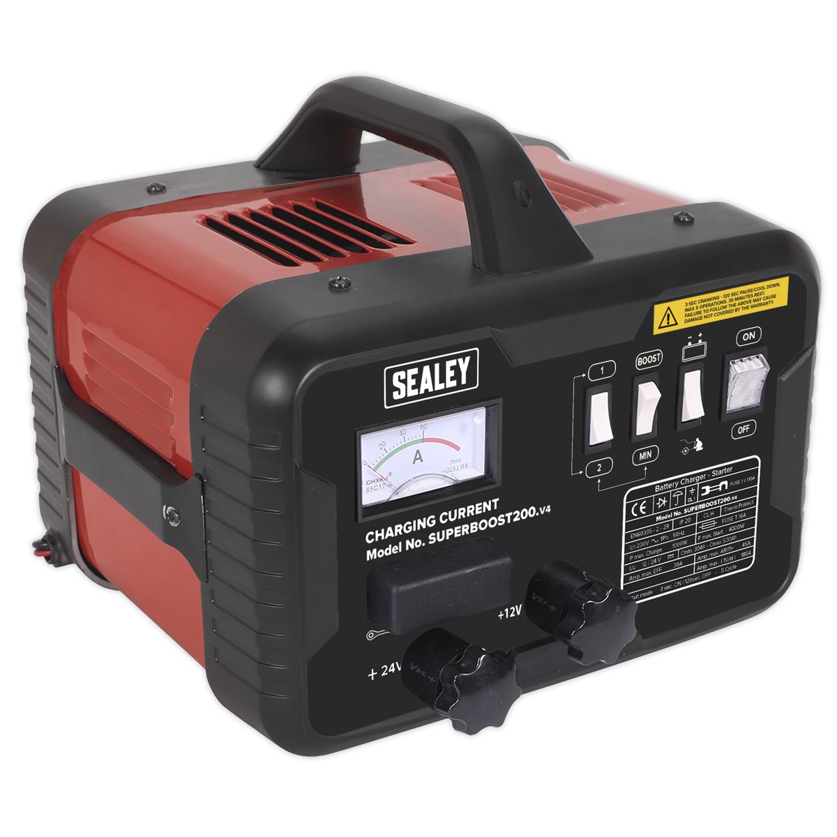 Sealey SUPERBOOST200 Car Van Battery Starter Charger 200 45Amp 12 24V 230V