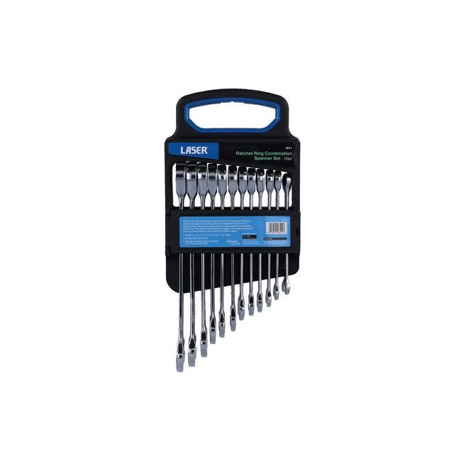 Laser Ratchet Ring Combination Spanner Set 12pc 8511