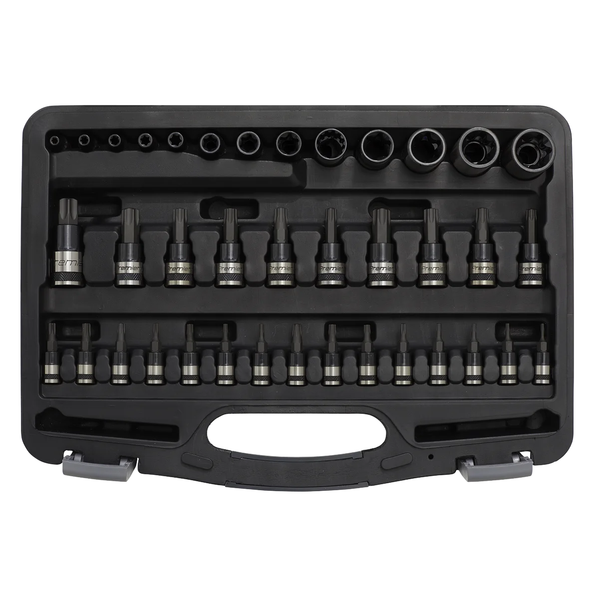 Sealey Premier Black Socket & Security Bit Set 38 Piece 1/4" 3/8" 1/2" Drive