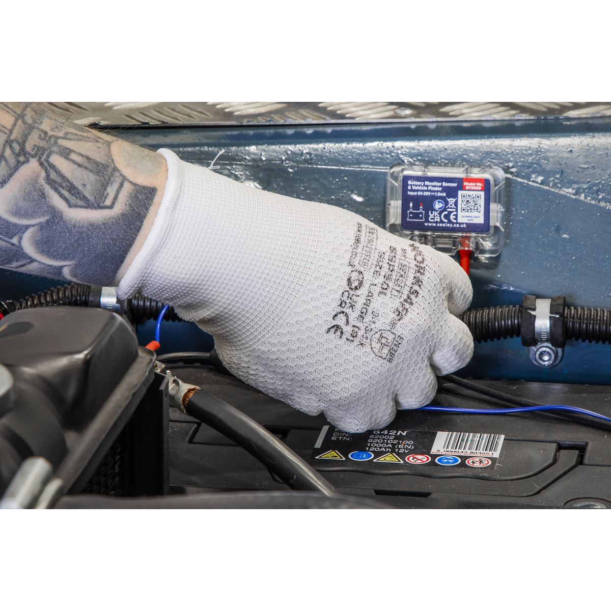 Worksafe Worksafe White Precision Grip Gloves, Large - Pair SSP50L