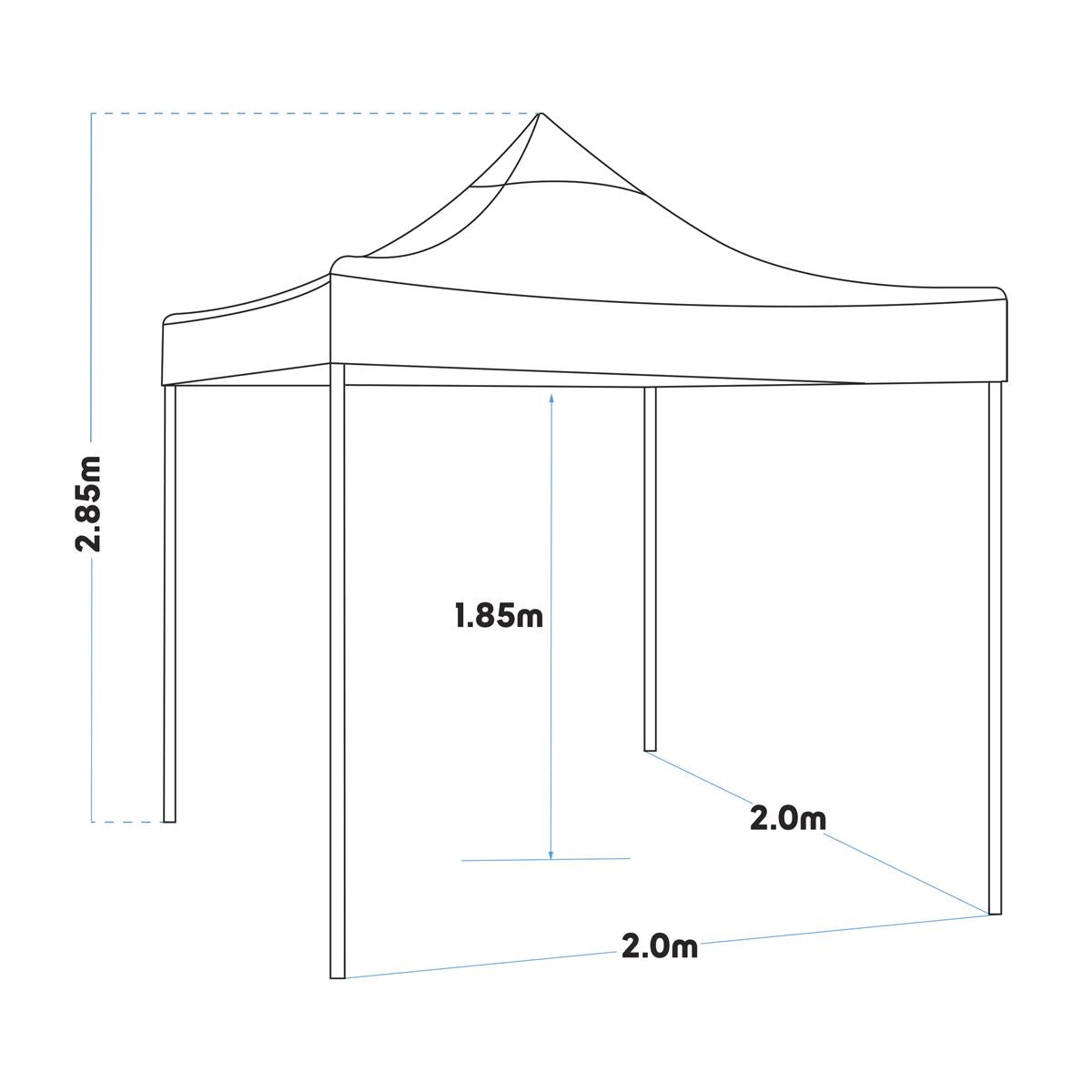 Dellonda 2x2m Pop-Up Gazebo Heavy Duty  with Carry Bag - Dark Green