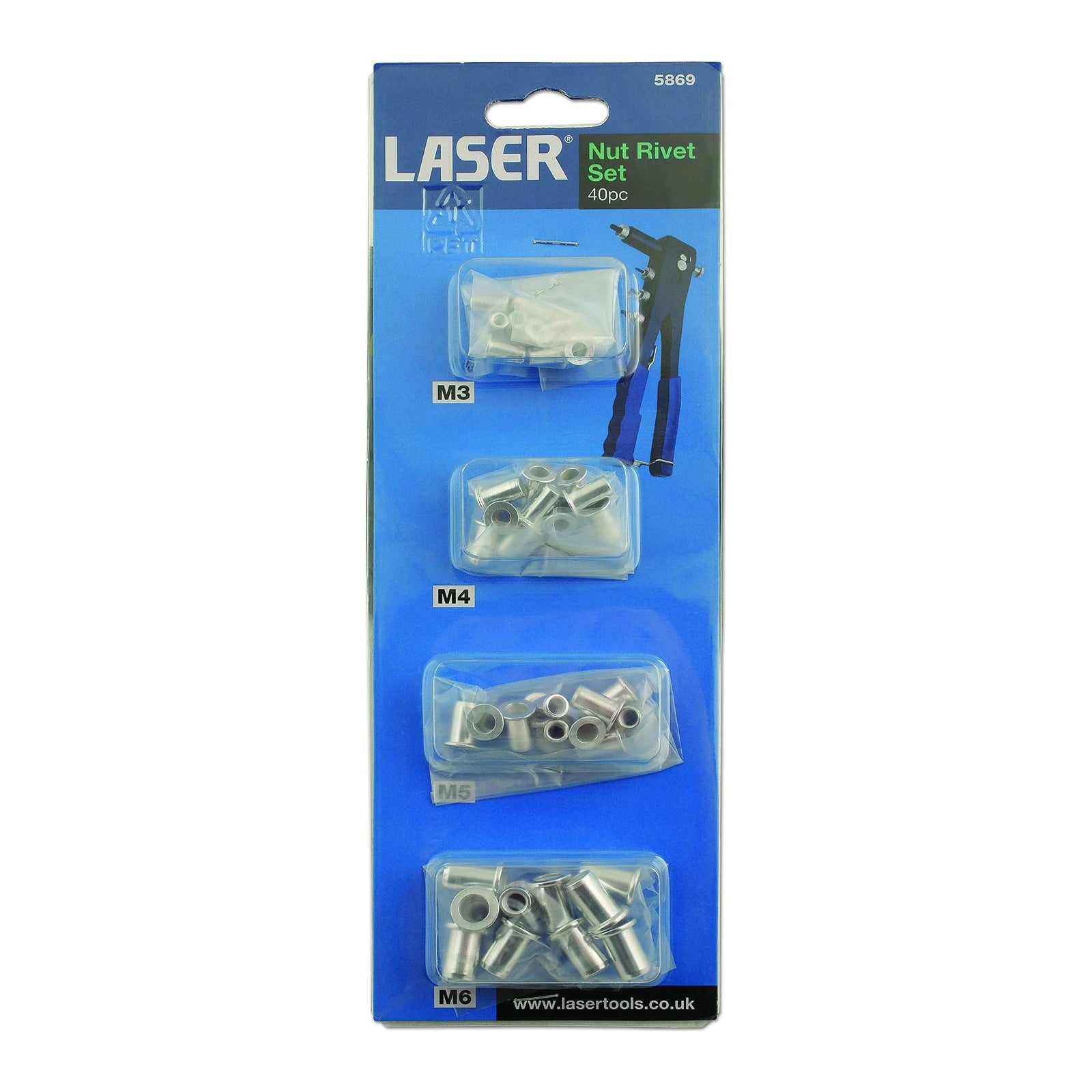 Laser Nut Rivet Set 40pc 5869