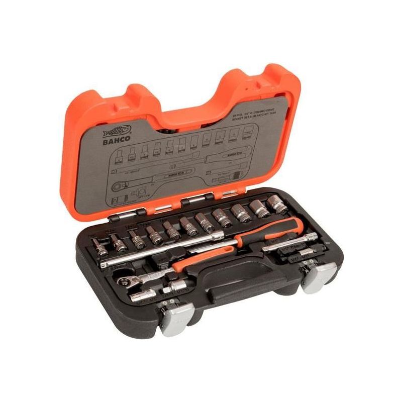 Bahco SL65 1/4in Drive Slim Socket Set, 65 Piece