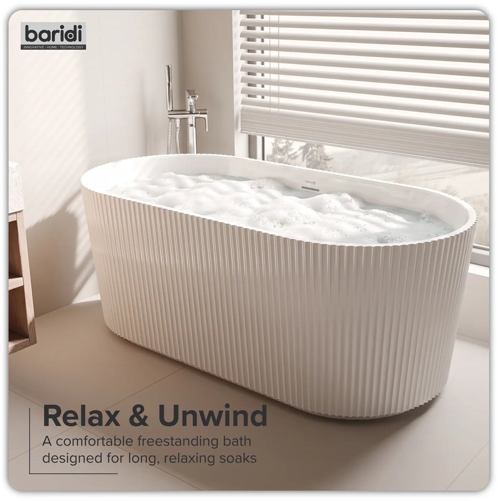 Baridi Double-Ended Bath DH420 168cm Gloss White