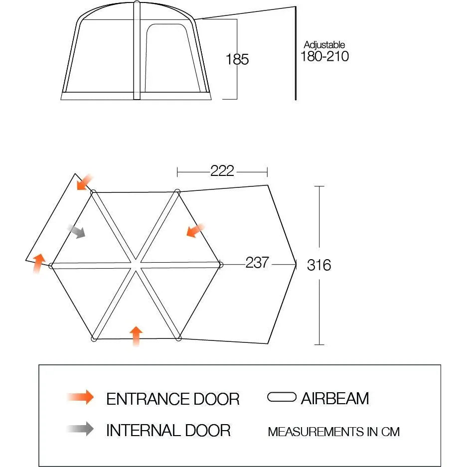 Vango Hex Sun Canopy Grey Violet