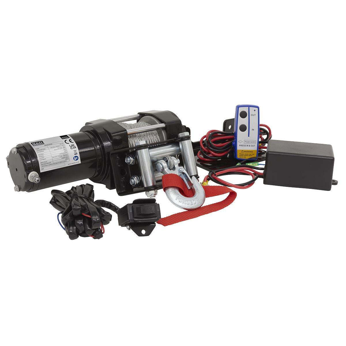 Sealey ATV Winch 1000kg Line Pull 12V ATV1000W