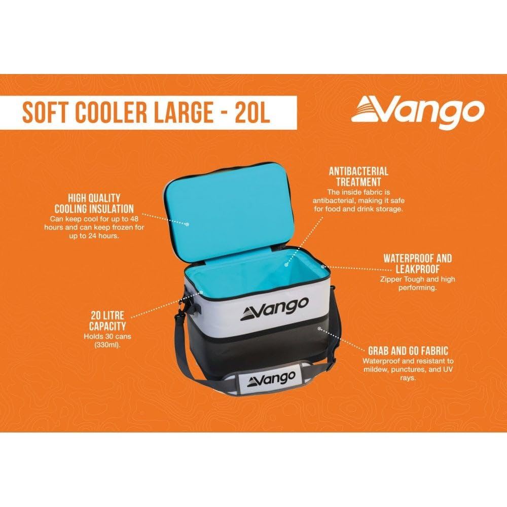 Vango Soft Cooler Large - 20L Cooler Coolbox 20L Cool Grey