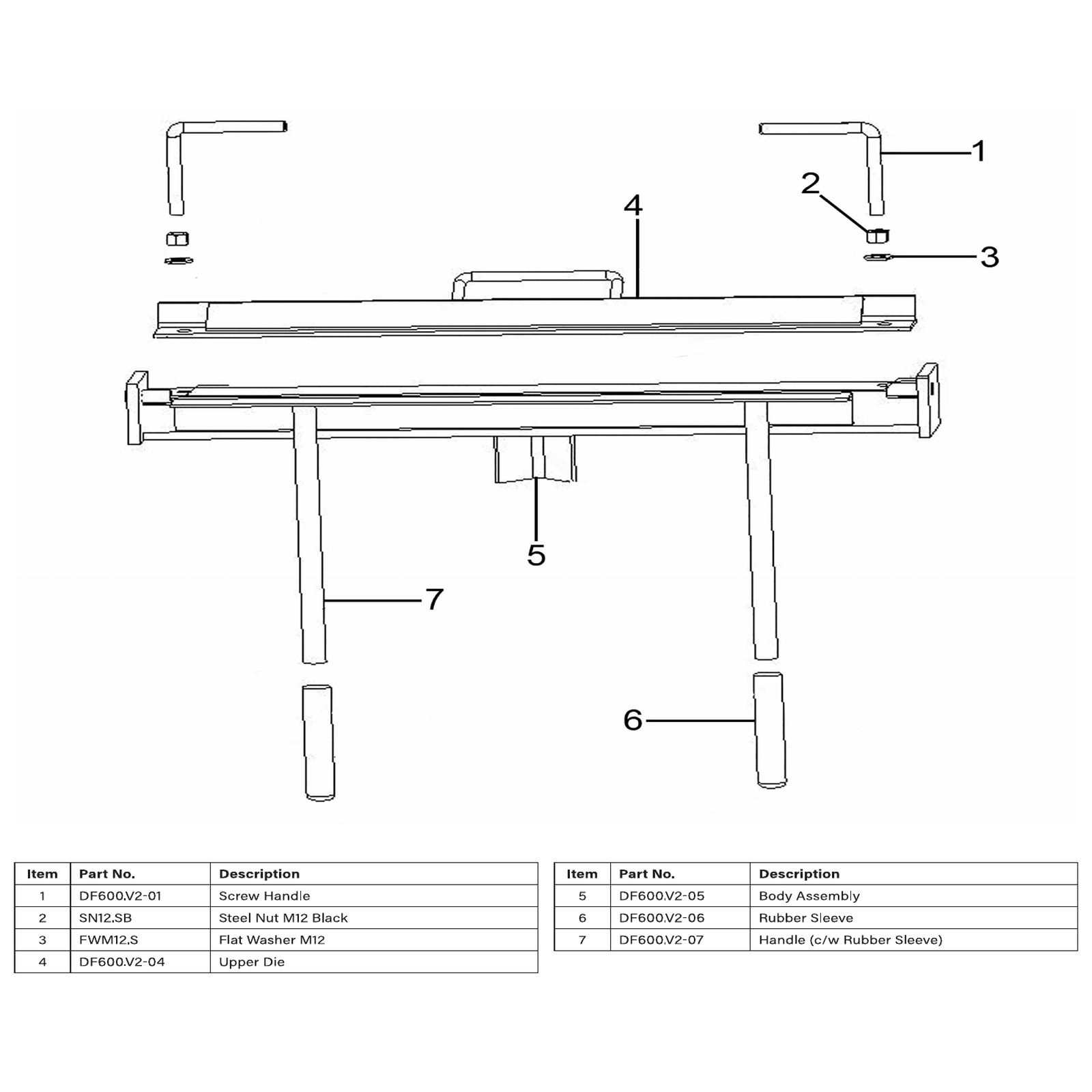 Sealey Upper die DF600.V2-04