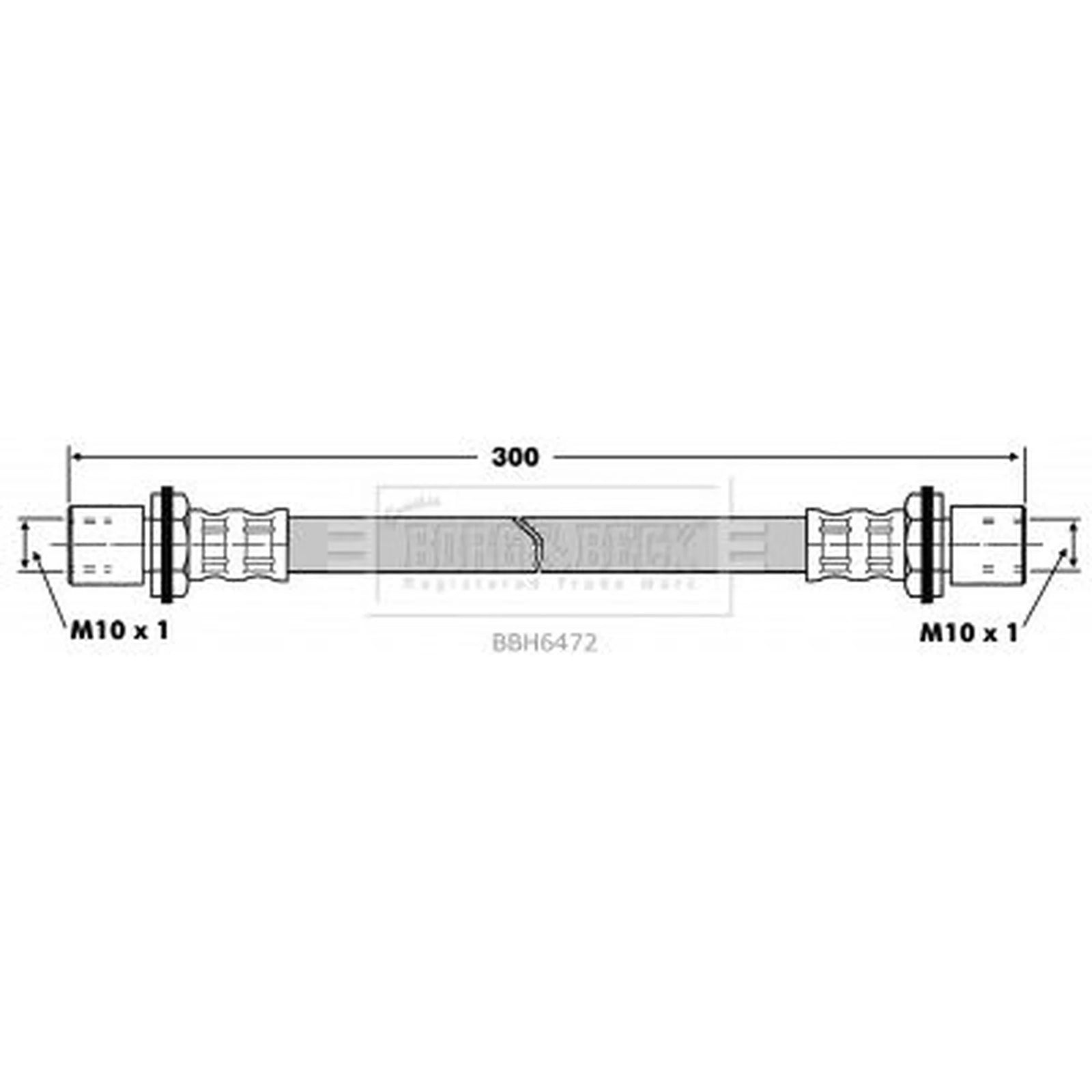Borg & Beck Brake Hydraulic Hose Line Front Right BBH6472