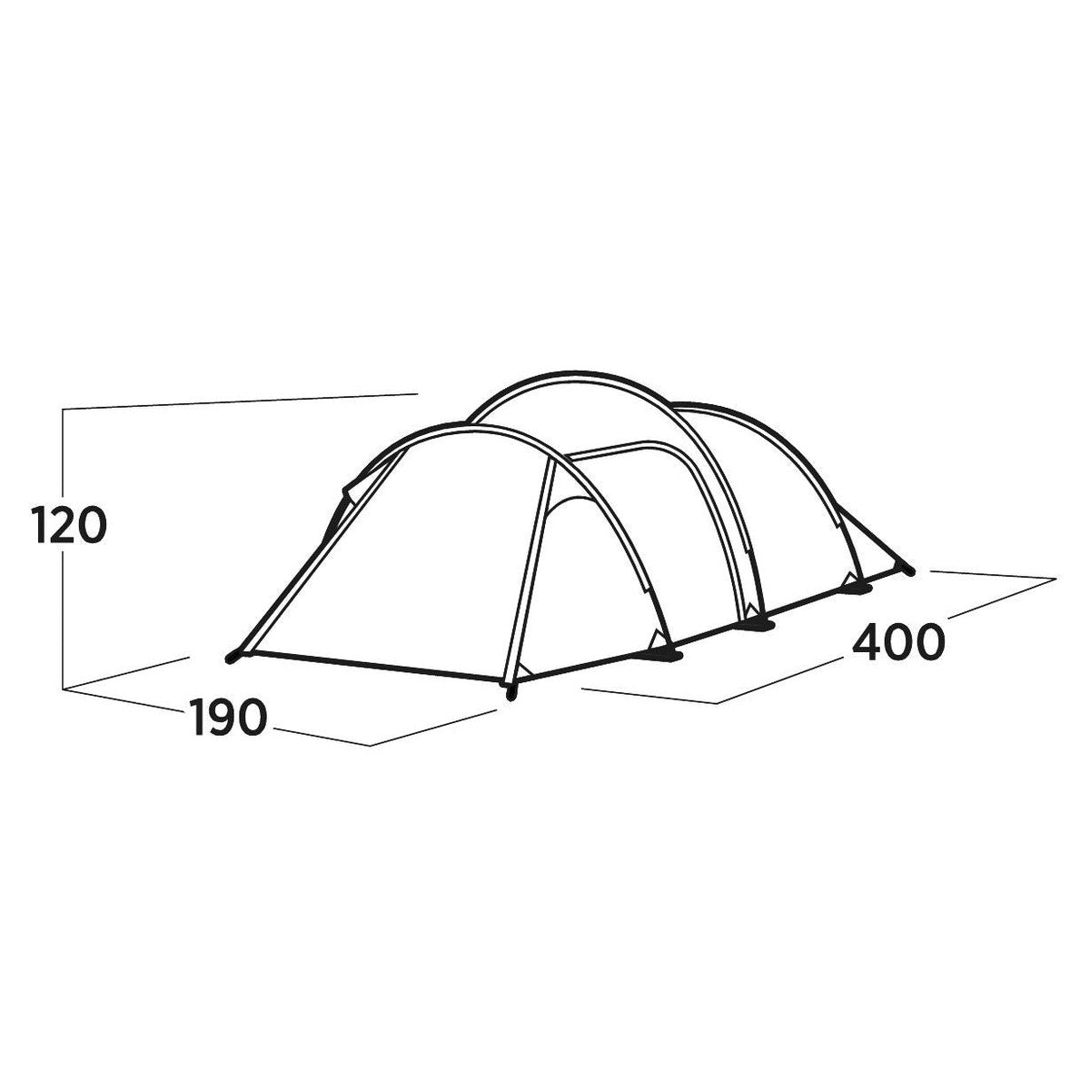 Easy Camp Hemsedal 3 Person Tunnel Tent 3 Berth Festival Camping
