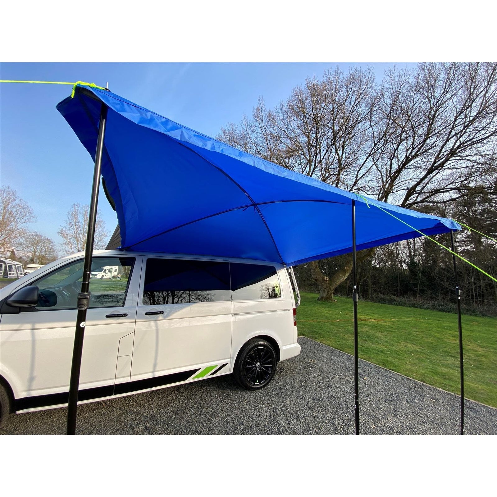 Campervan Awning Sun Canopy Sunshade Motorhome for 4 or 6mm Rail Blue T4 T5 T6