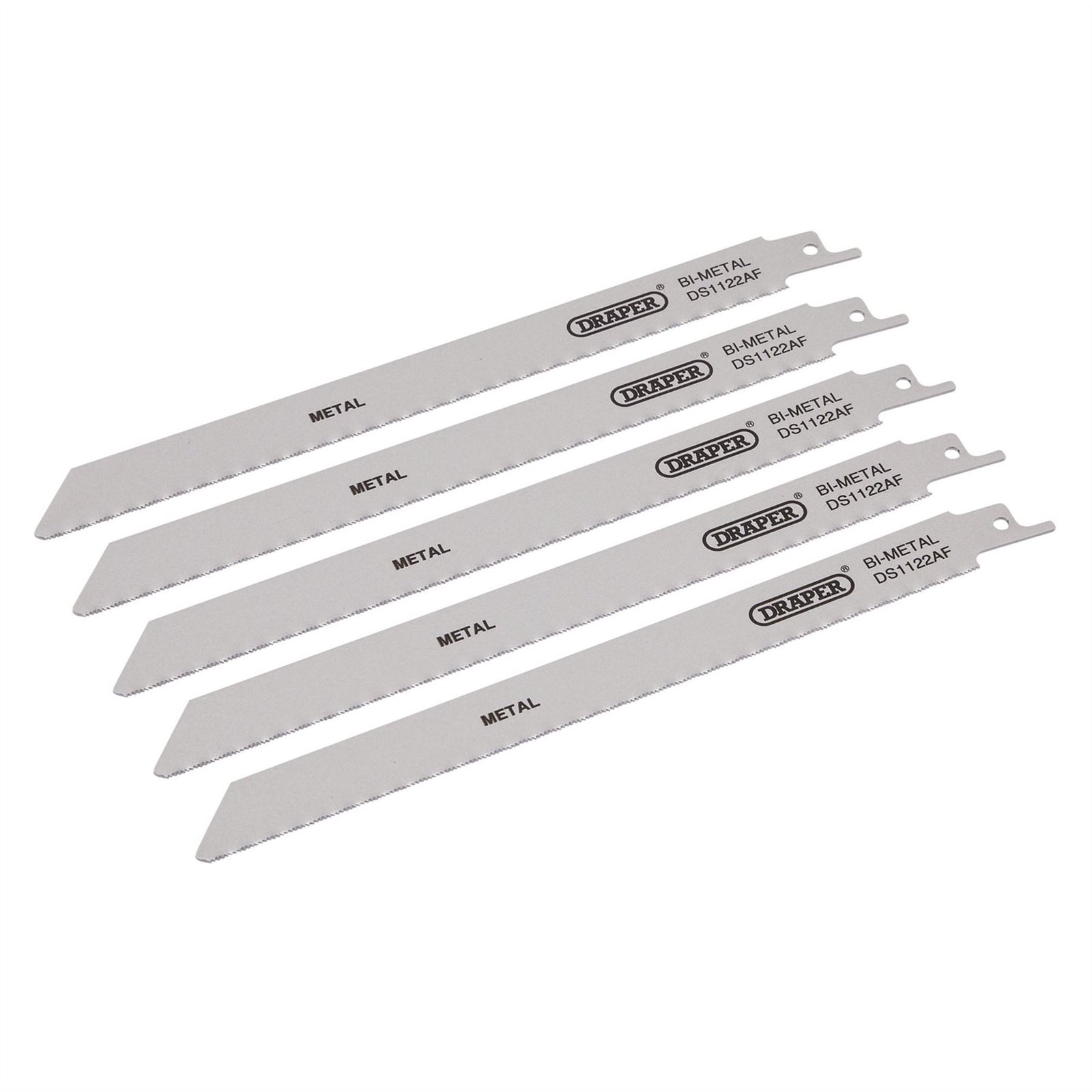 Draper Bi-metal Reciprocating Saw Blades for Metal Cutting, 225mm, 24tpi (Pack o