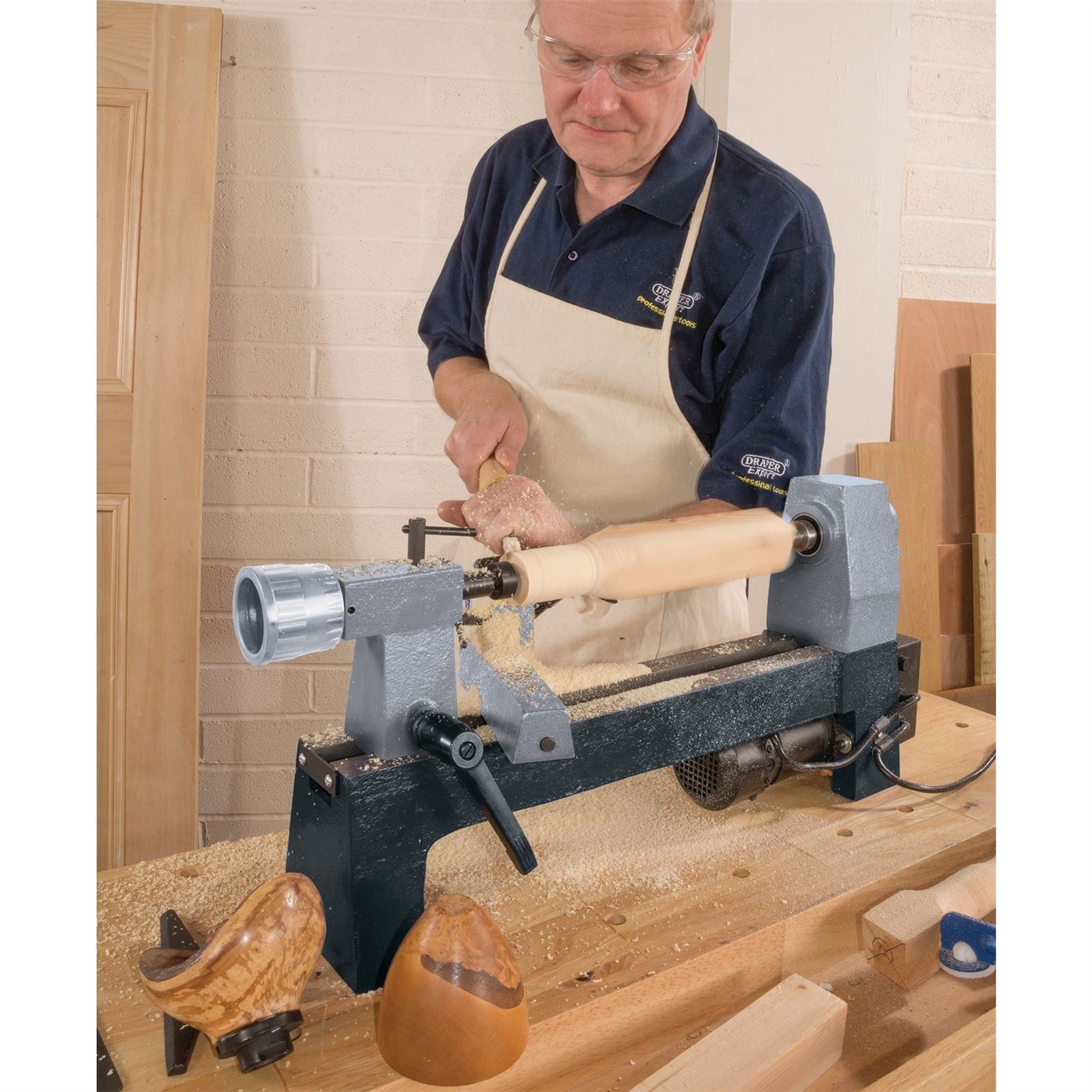 Draper Variable Speed Mini Wood Lathe, 250W 60988