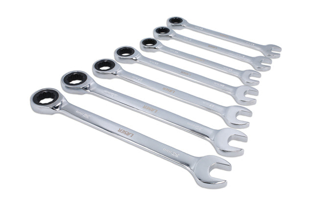 Laser Ratchet Ring Combination Spanner Set 20 - 32mm - 7pc
