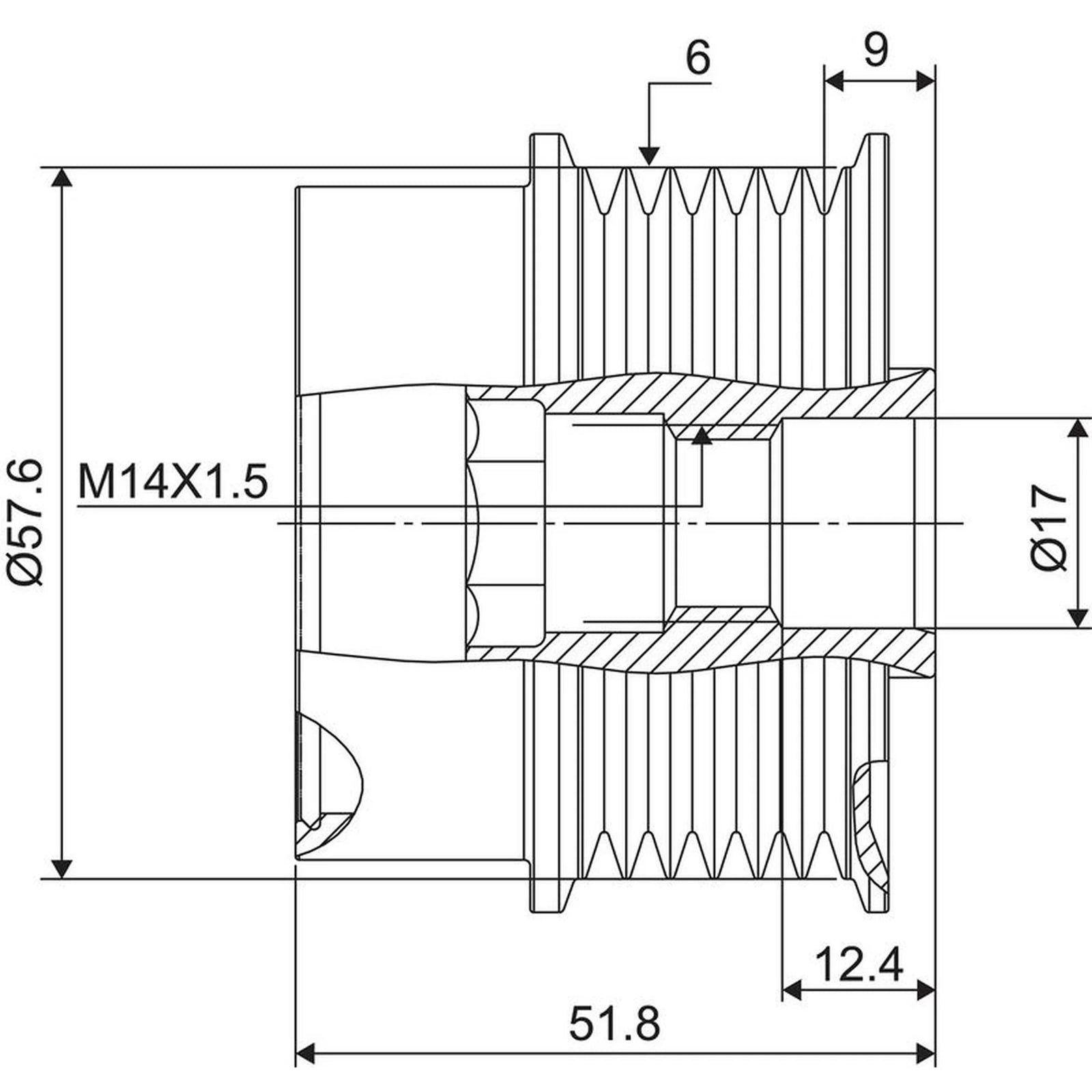Valeo Alternator Overrunning Freewheel Clutch 588131
