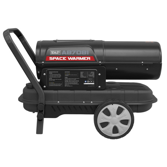 Sealey Space Warmerï Paraffin/Kerosene/Diesel Heater 70000Btu/hr with Wheels