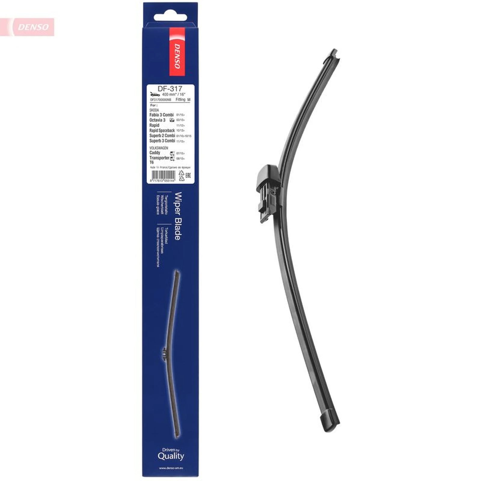 Denso Front & Rear Wiper Blade Set fits Skoda Superb II 2008-2015