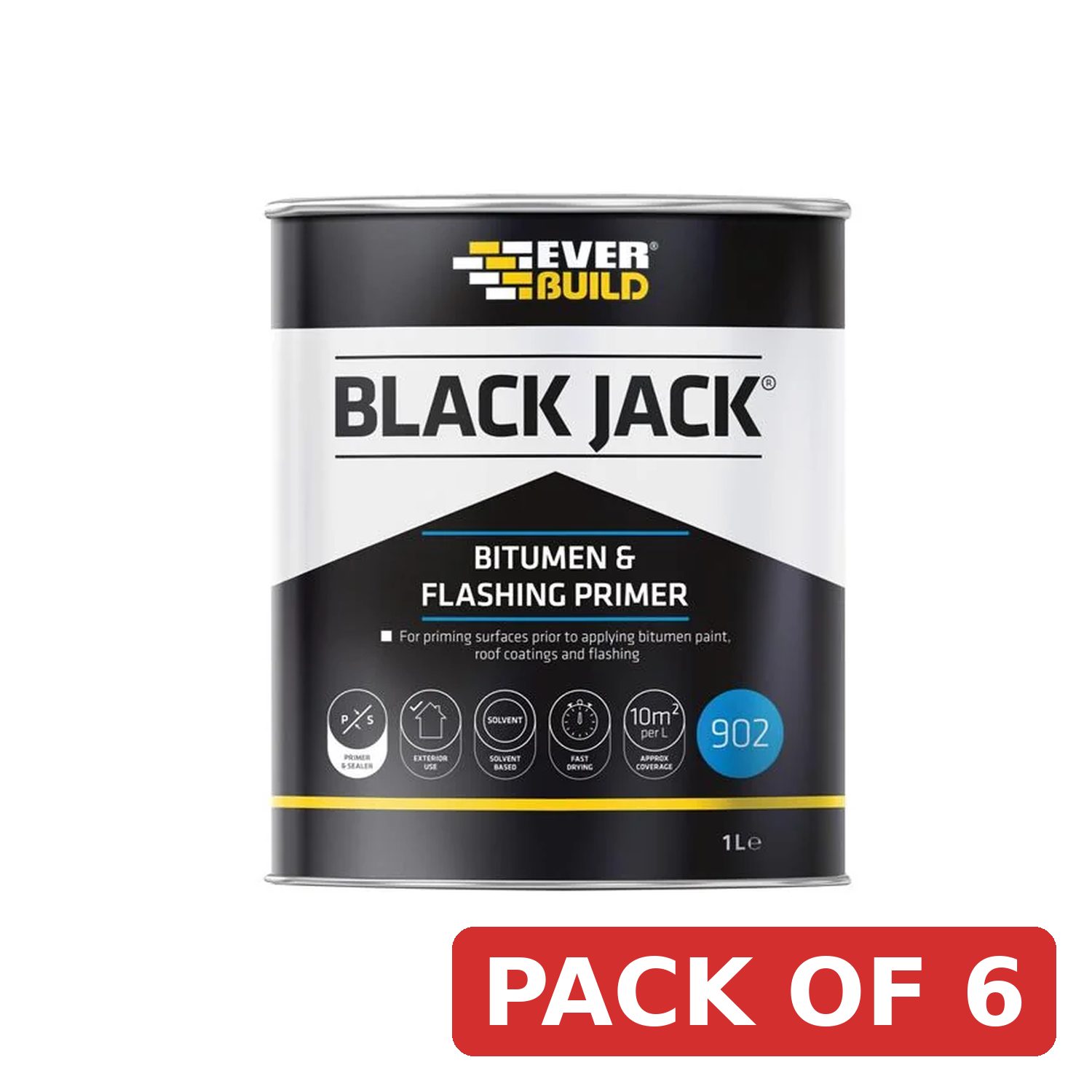 Everbuild Sika Black Jack® 902 Bitumen & Flashing Primer 1 litre - 852670