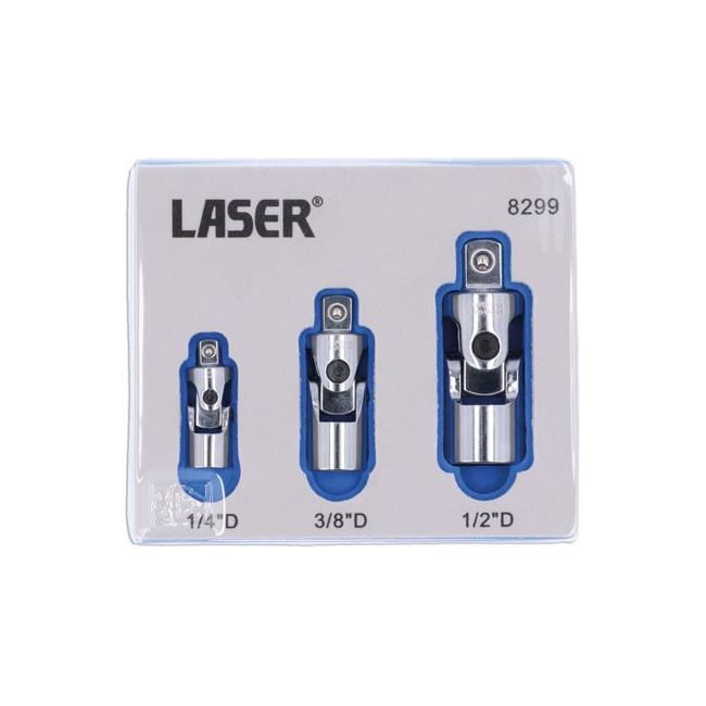 Laser Universal Joint Set Spring Loaded 3pc 8299