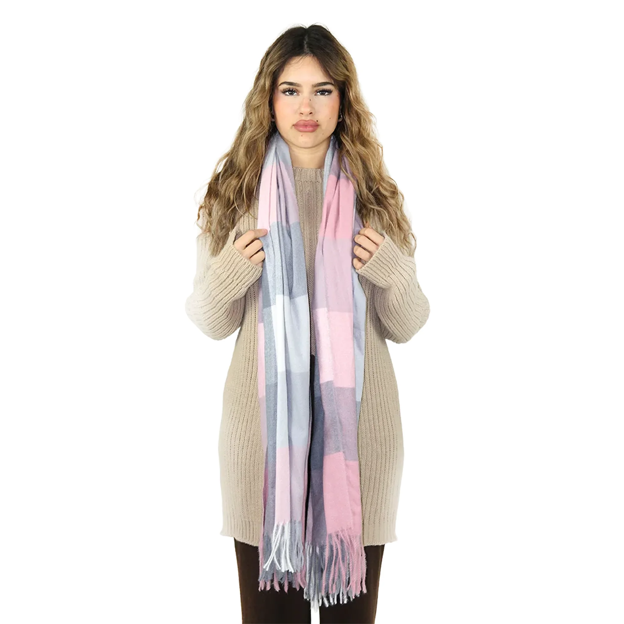 Heat Machine Ladies Pink Brushed Scarf