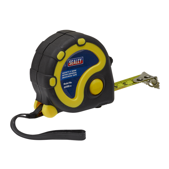 Sealey Rubber Tape Measure 3m(10ft) x 16mm Metric/Imperial AK988