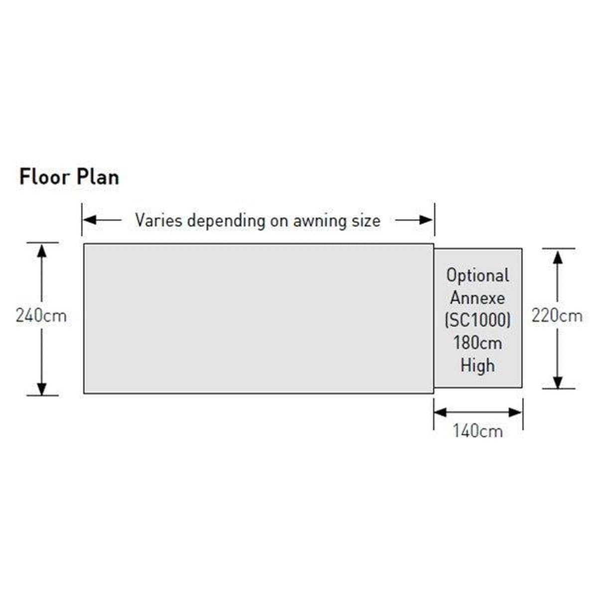 Sunncamp Casa Pole Volution Poled  Caravan Awning Size 13-18