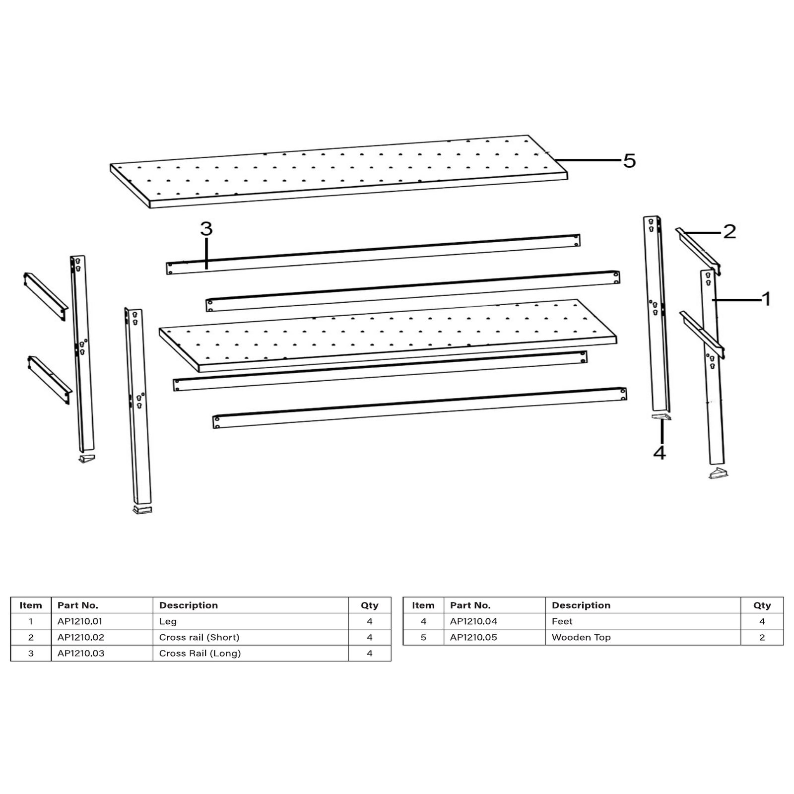 Sealey Feet AP1210.04