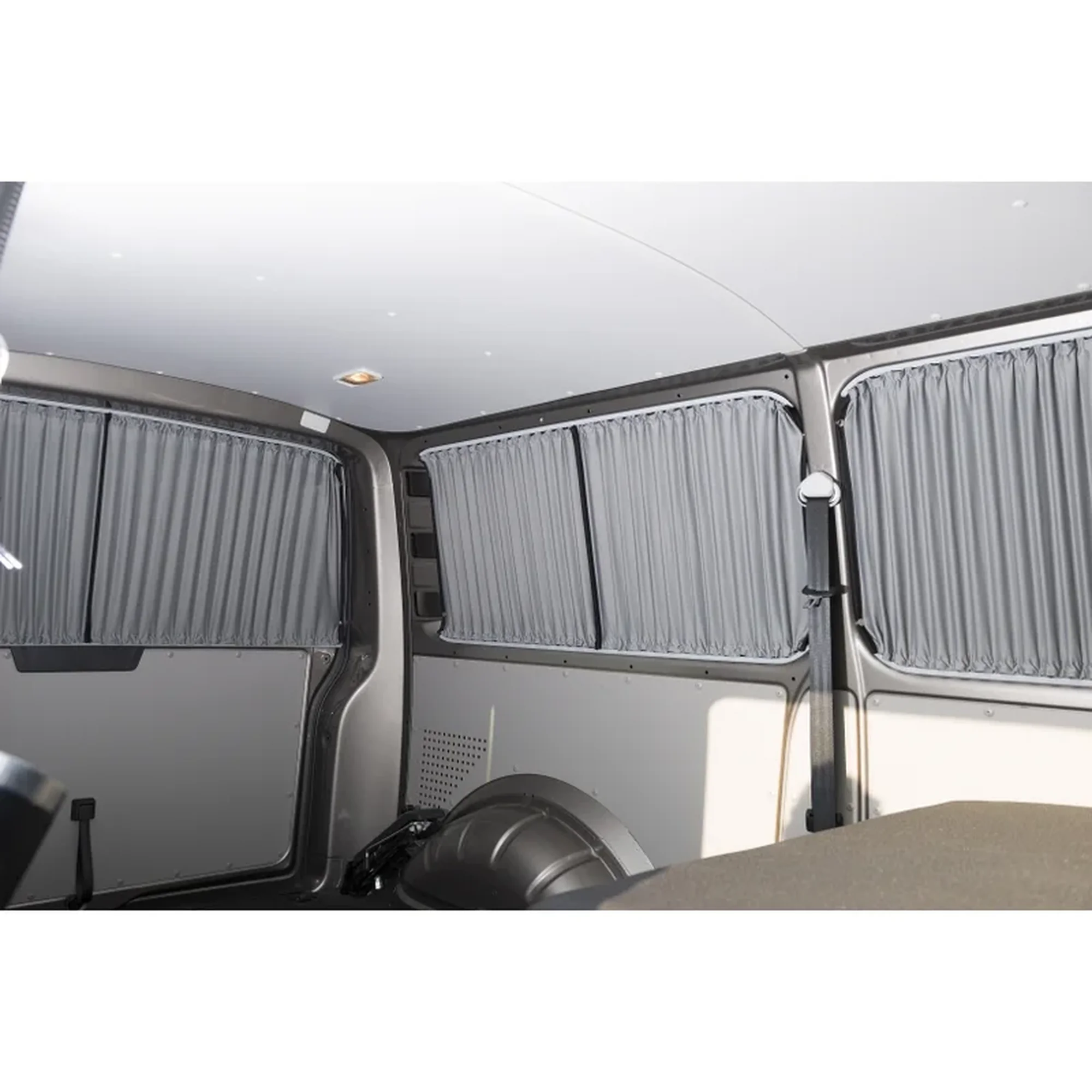 VW Tailgate Door Curtains LWB for T5/T6 Black with Rails