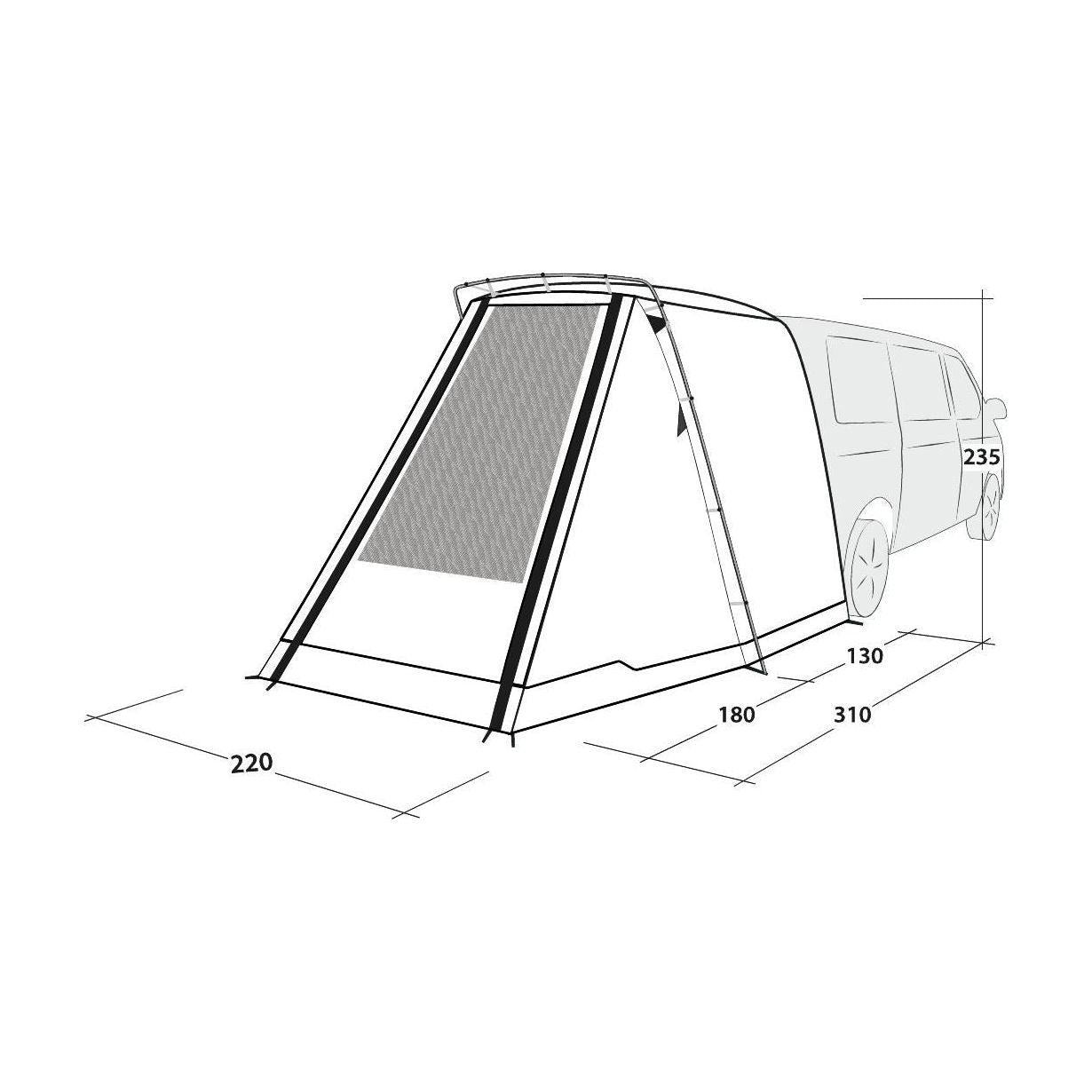 Outwell Sandcrest L  Poled Tailgate Awning