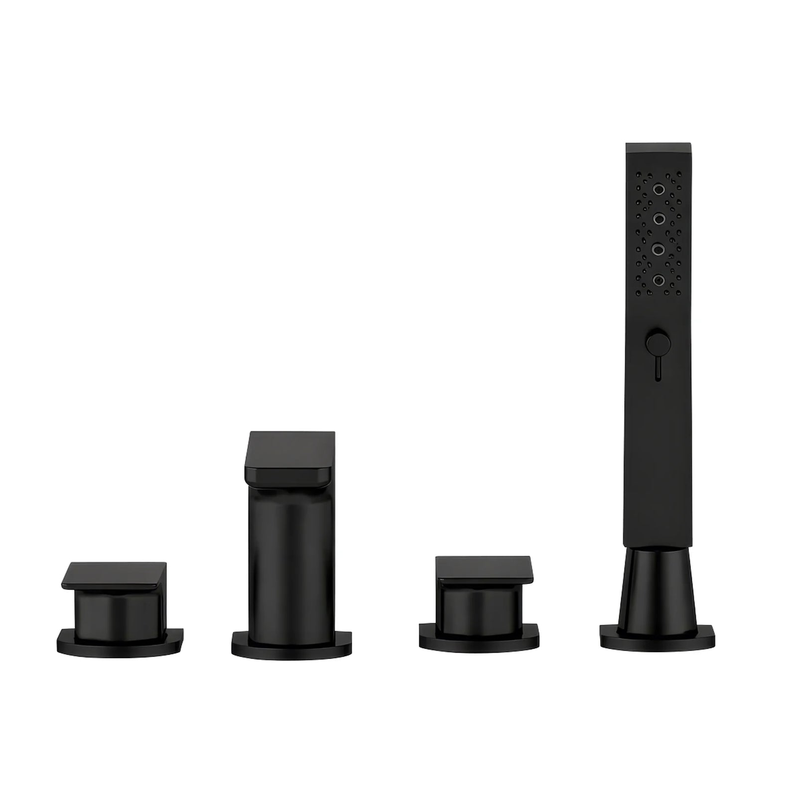 Baridi Bath Mixer Tap DH399 Matt Black 4-Hole with Shower Head