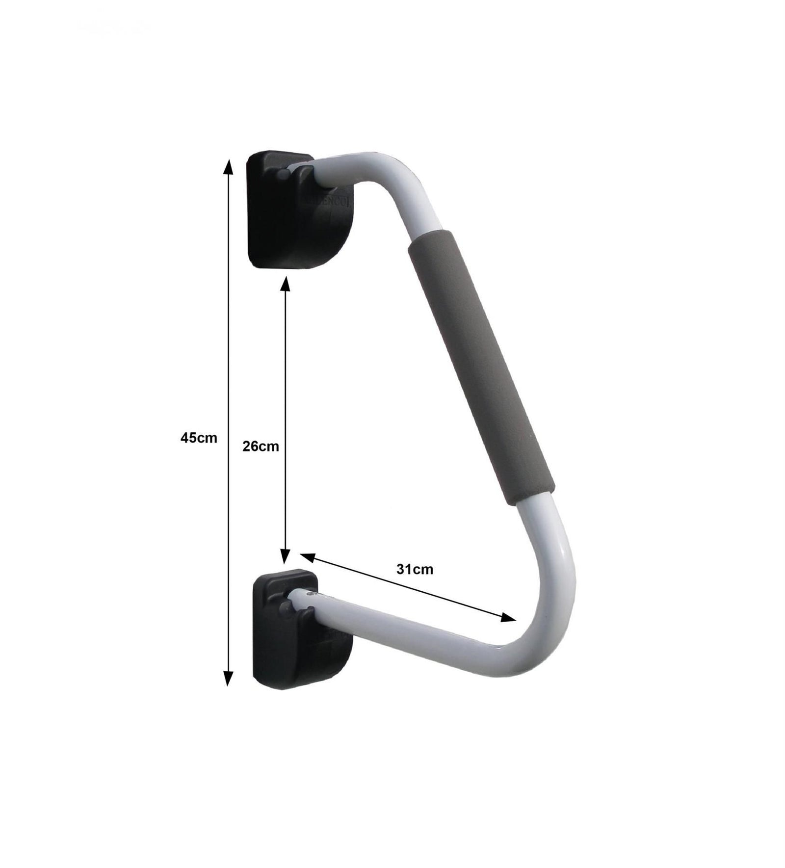 Milenco Safety Hand Rail XL – Black Non-Locking Caravan & Motorhome Grab Handle (Easy 4-Screw Fit)