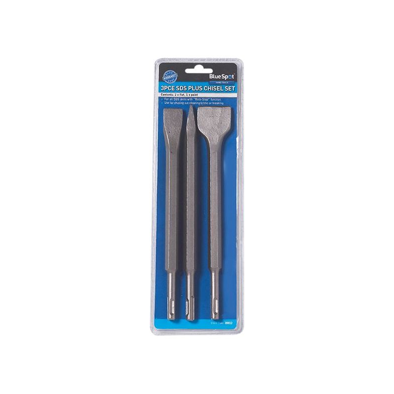 Bluespot Tools SDS Plus Chisel Set, 3 Piece