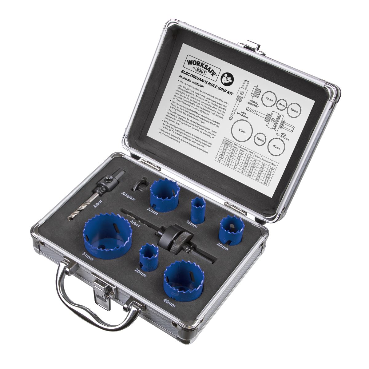 Sealey Hole Saw Kit 9pc Electricians WSEHSK