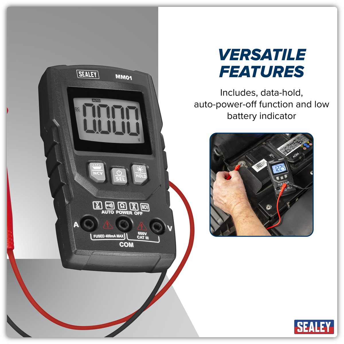 Sealey Auto-Ranging Digital Multimeter MM01 600V