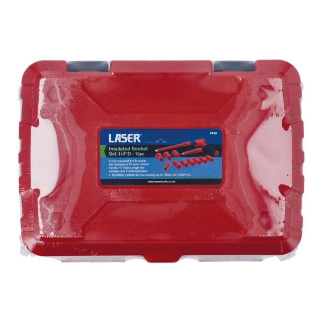 Laser Insulated Socket Set 1/4"D 13pc