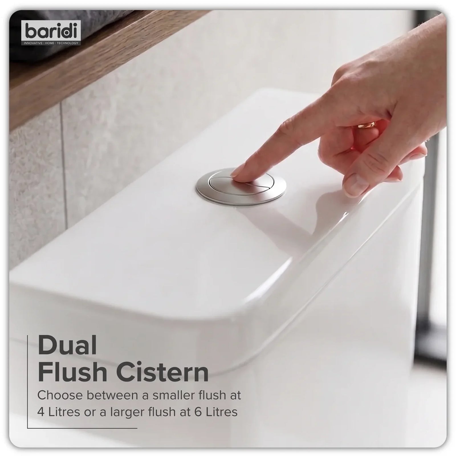Baridi Close Coupled Toilet DH332 Rimless Flush White