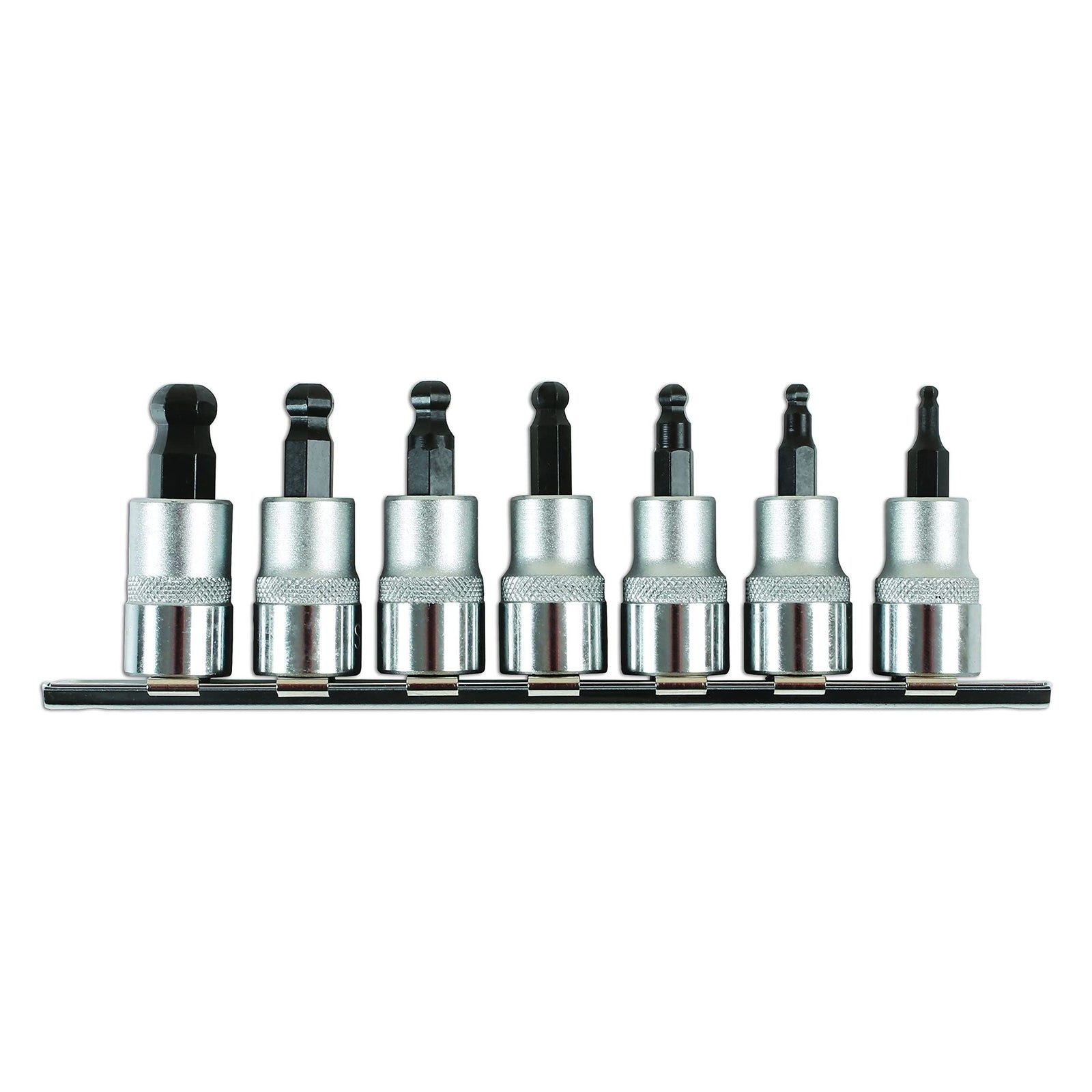 Laser Ball End Hex Socket Bit Set 3/8"D 7pc 2179