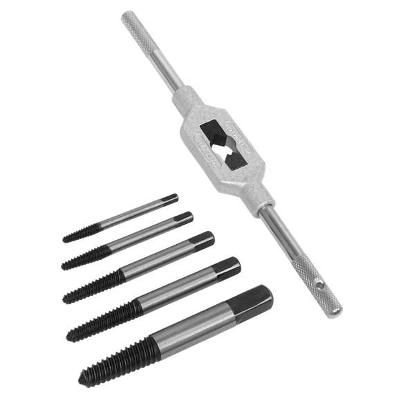 Sealey Screw Extractor Set with Wrench 6pc Helix Type AK721