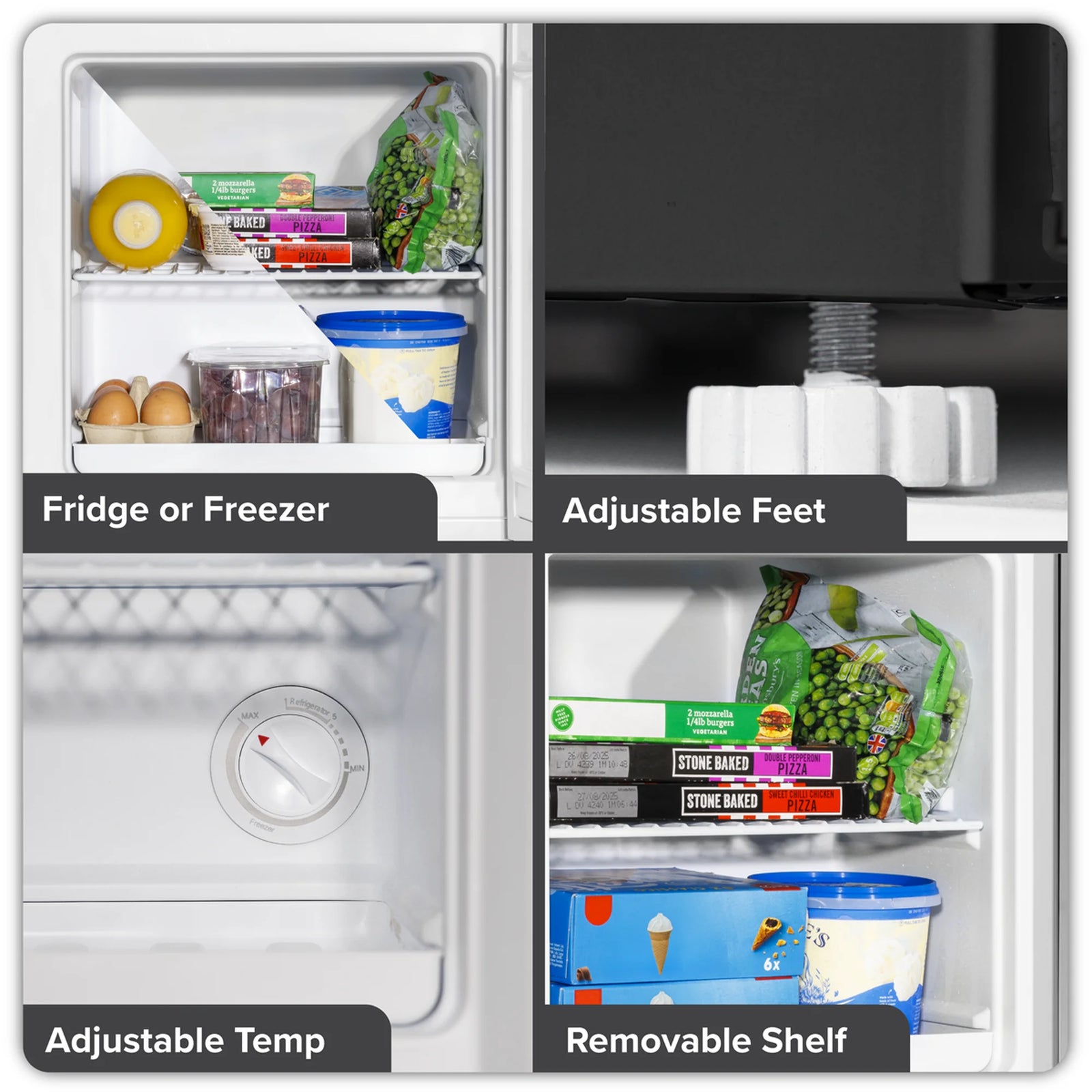 Baridi Mini Tabletop Fridge/Freezer DH255 31L Capacity - Black