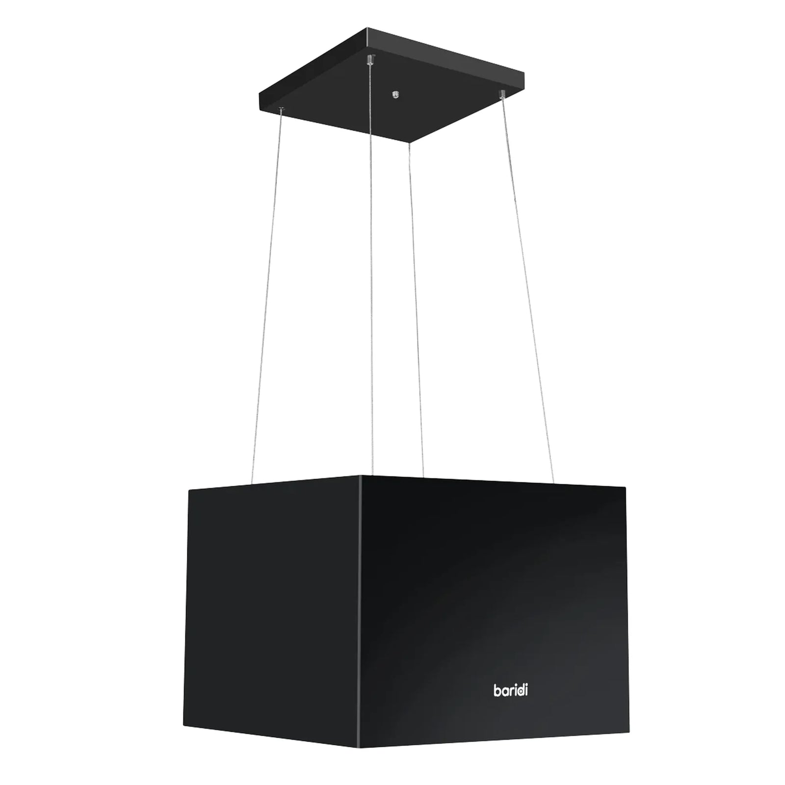 Baridi Square Island Cooker Hood 40cm - Black - 530m³/h