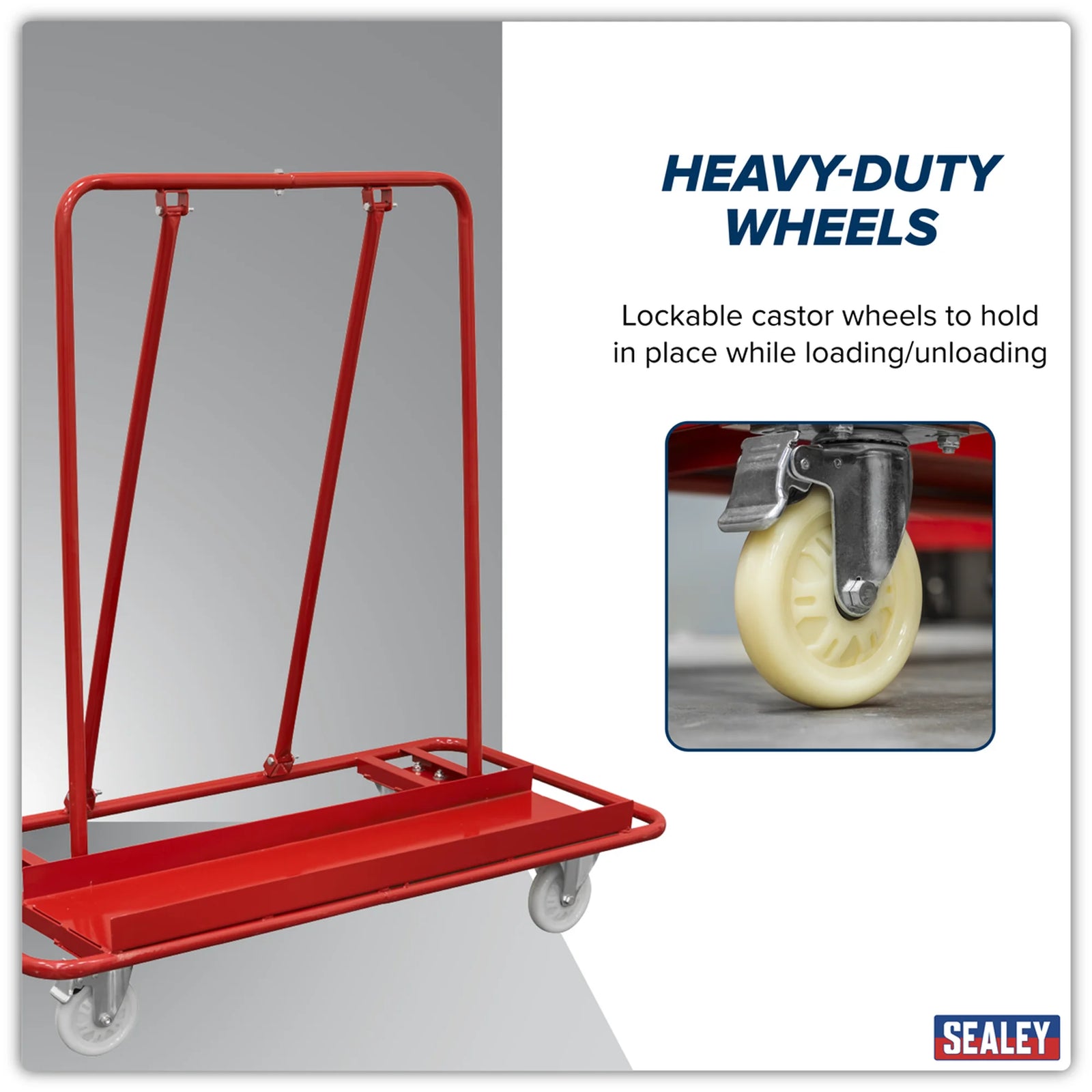 Sealey Plasterboard Trolley Large Sheet Handling 800kg Capacity