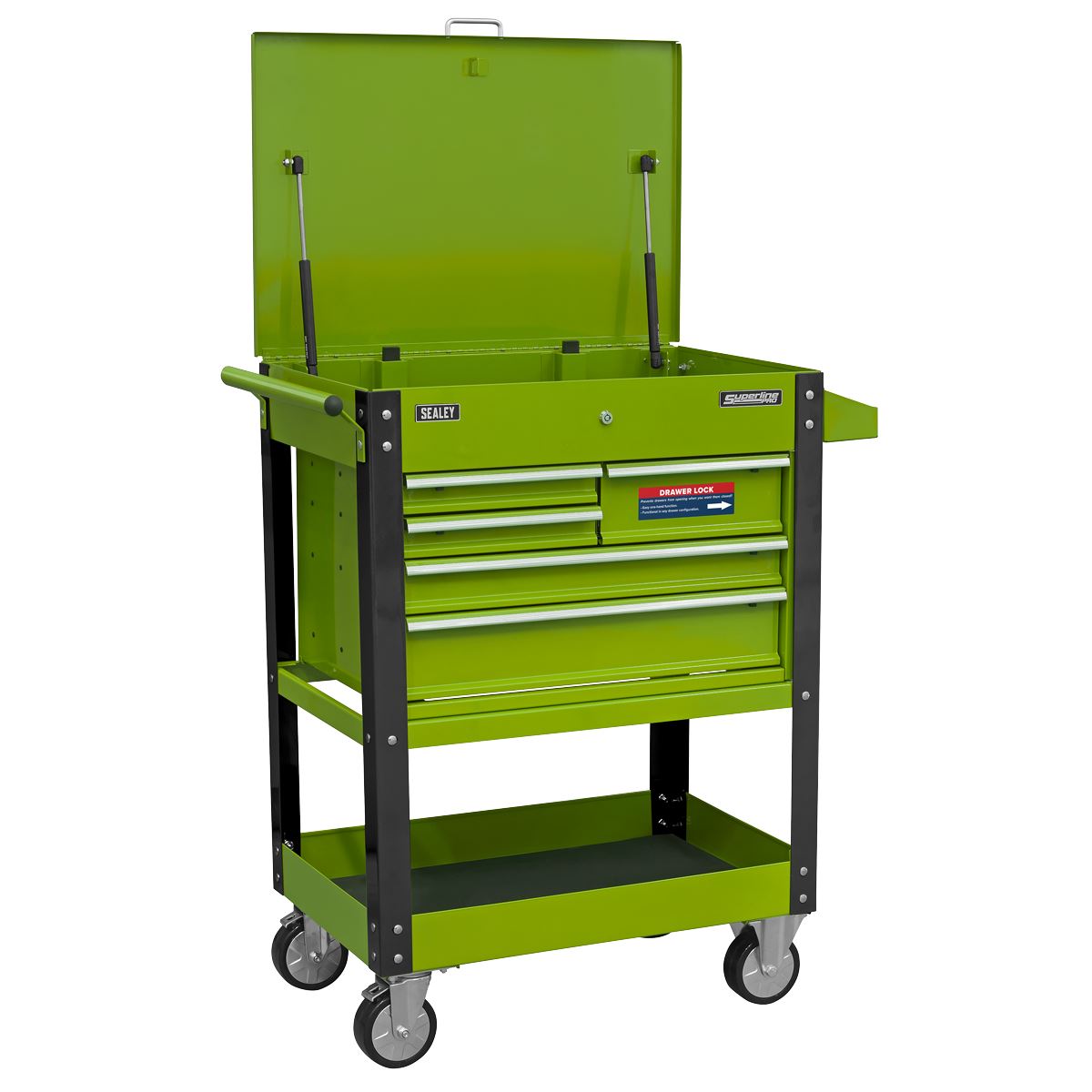 Sealey Heavy-Duty Mobile Tool & Parts Trolley with 5 Drawers and Lockable Top- H