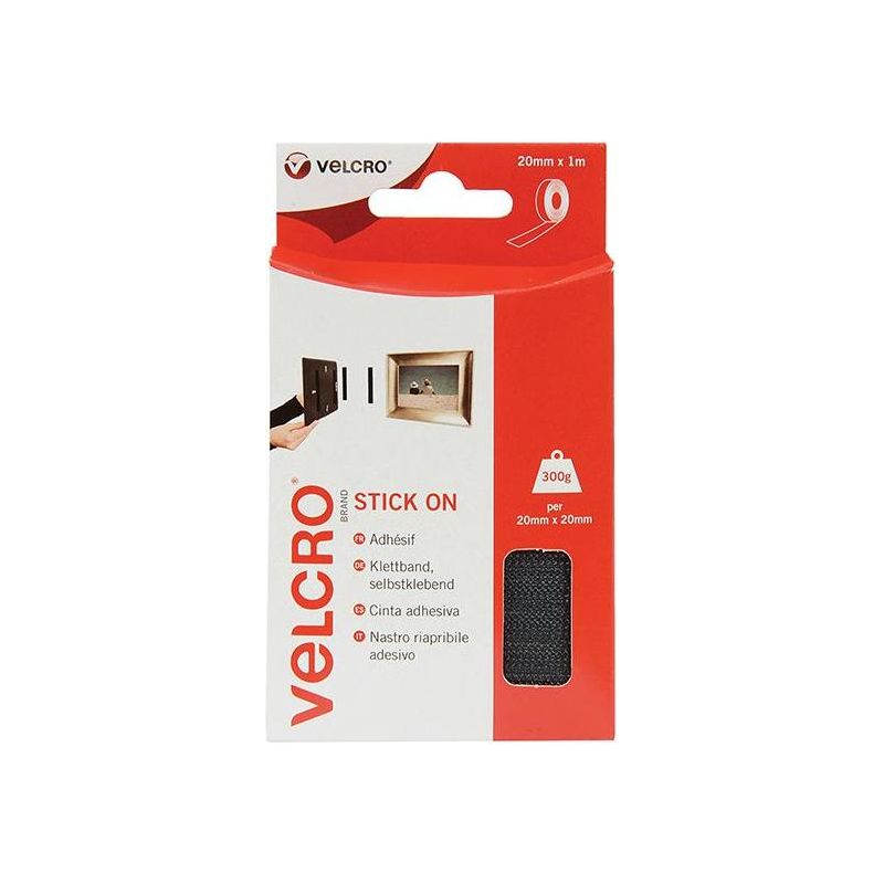 Velcro® Brand VELCRO® Brand Stick On Tape 20mm x 1m Black