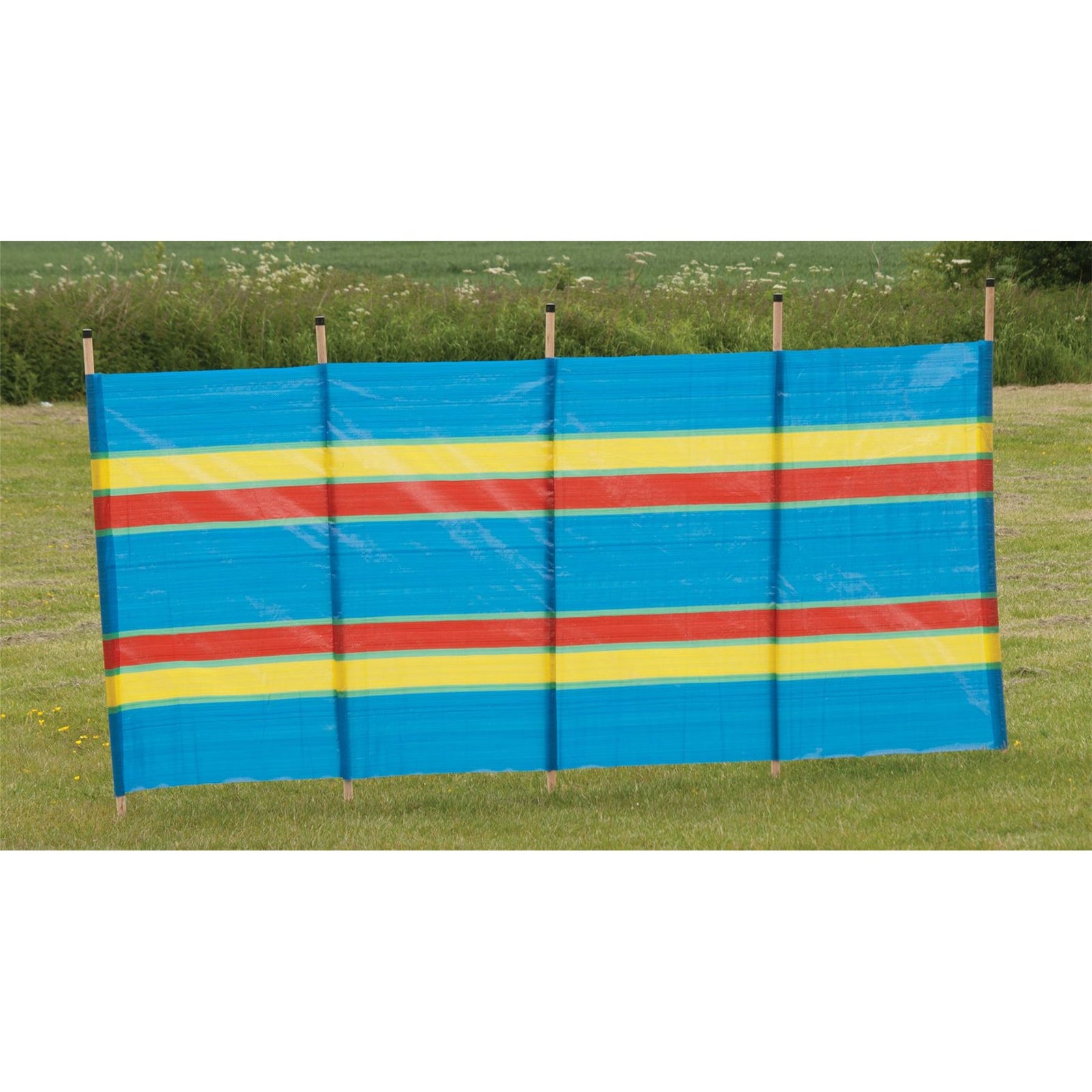 5 Pole Multicoloured Polythene Windbreak 1442