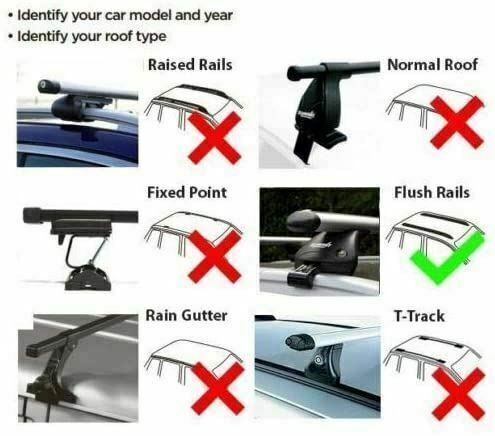 Roof Bars Rack Silver Locking fits Ford S-Max 2015-