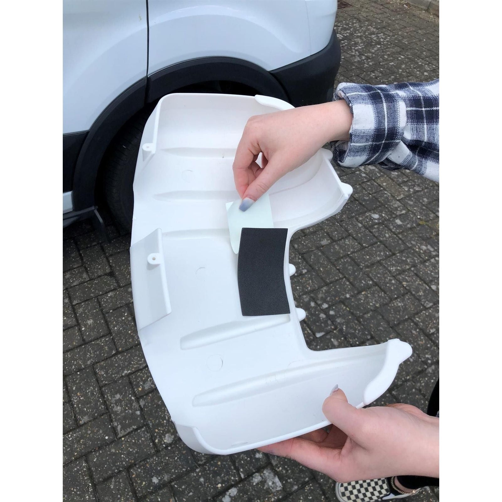 For Ford Transit Mark 8 Mirror Protectors White Pair - Twin Arm Model Only Milenco