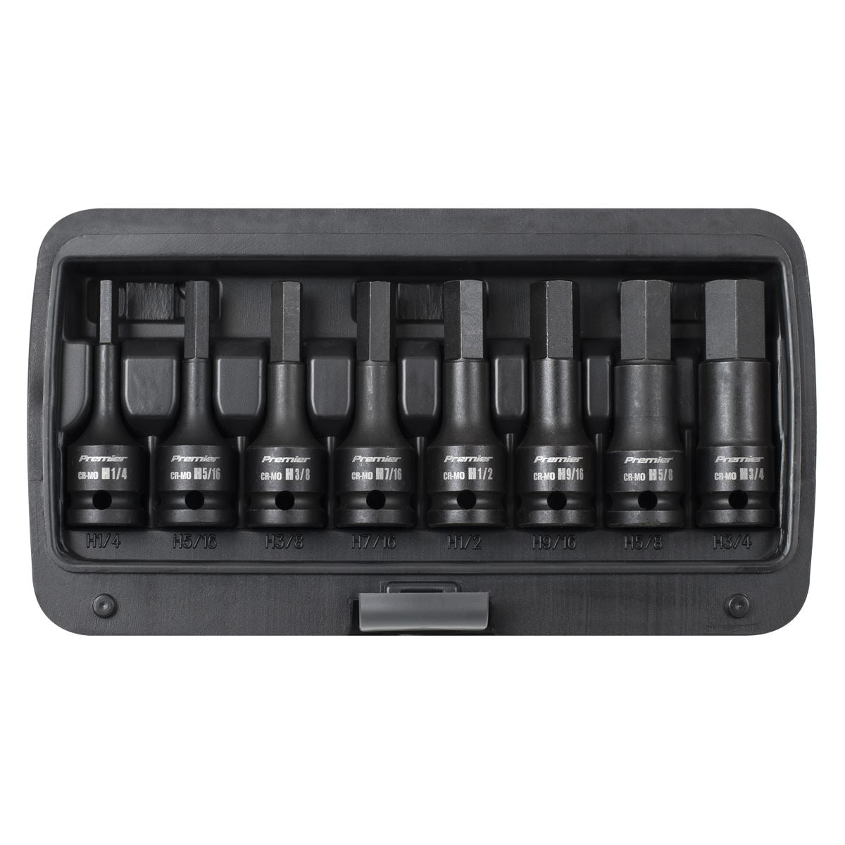 Sealey Premier Premier Imperial Hex Impact Socket Bit Set 1/2"Sq Drive 8pc